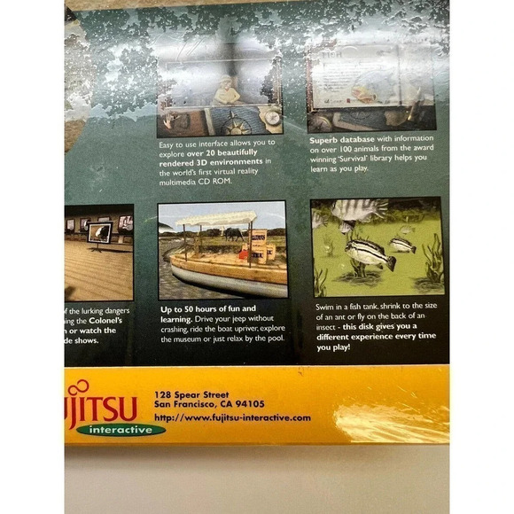 Vintage Survival Virtual Safari 1996 Fujitsu Interactive PC CD Windows 95 NEW - Picture 11 of 16